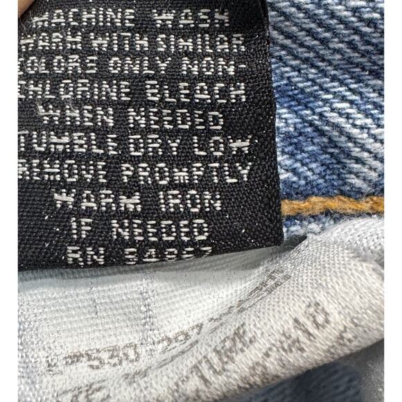 VTG Y2K Structure Relaxed Fit Jeans Men 38x30 Blue Straight Leg Med Rinse Baggy - Picture 6 of 16